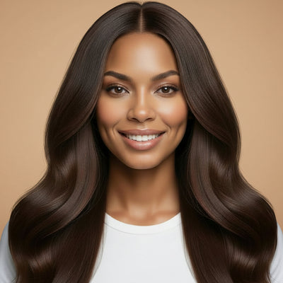 Medium Brown Seamless Clip-In 100% Human Hair Extensions The Hair Pusher