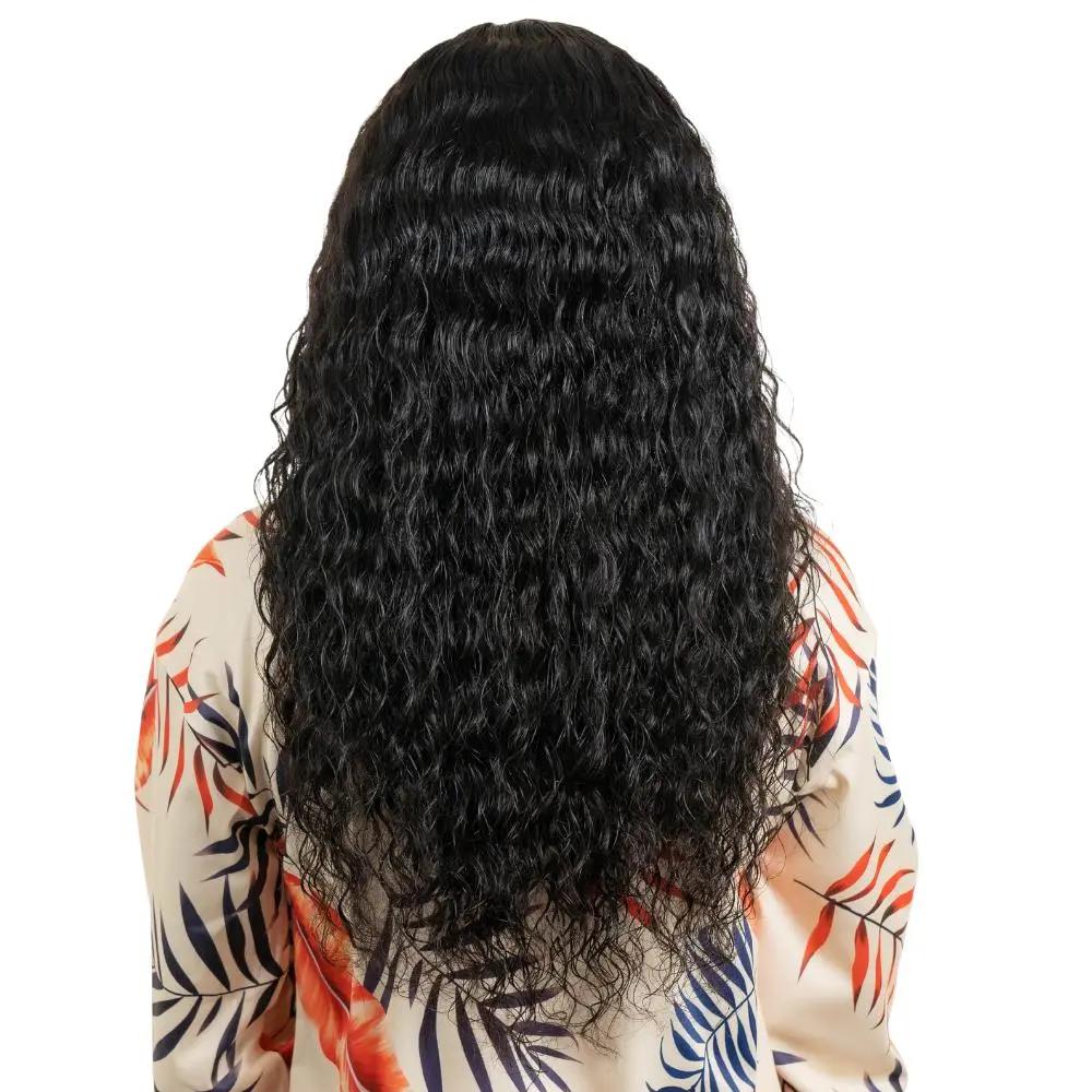 Messy Curl 4x4 Transparent Lace 100% Human Hair Closure Wig Private Label